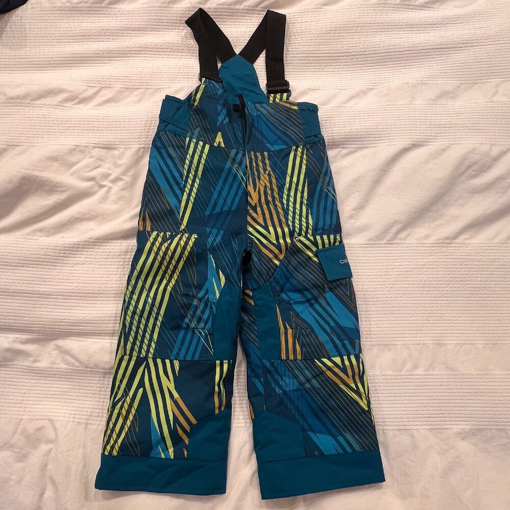 Obermeyer Kids Ski Bibs (Size 4), Blue/Green